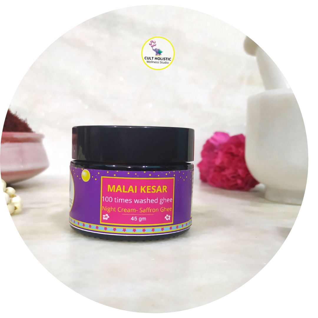 MALAI KESAR Night Cream (100 times washed ghee) Cult Holistic
