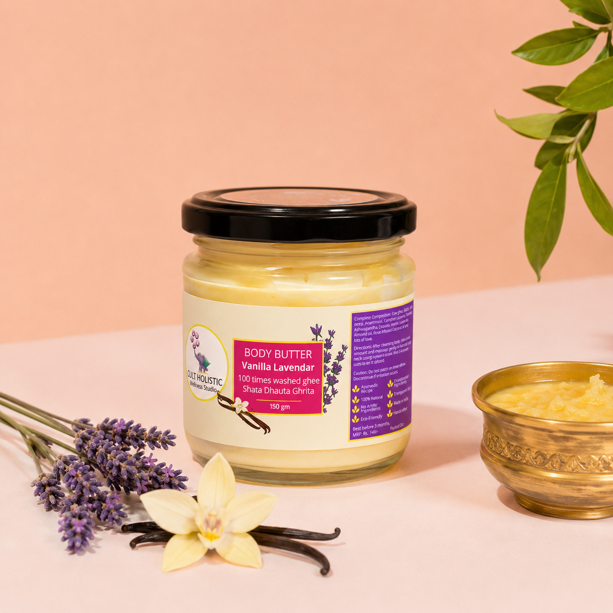 Body Butter- Vanilla Lavender (100 times washed ghee) 150 gm